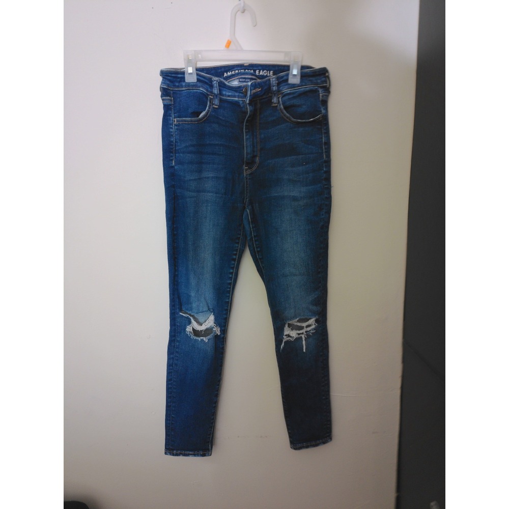 American Eagle Skinny Jeans Men 8 Blue Ripped Ne(x)t Level Stretch Distressed